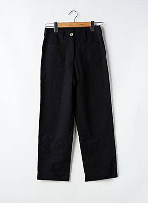 Pantalon droit fermeture zippée sous rabat boutonné taille normale noir PETITE MENDIGOTE femme