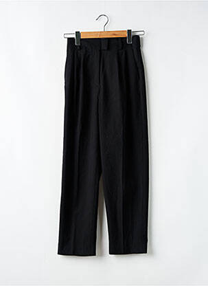 Pantalon droit tissage popeline taille normale noir H&M femme