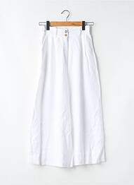 Pantalon large fermeture zippée sous rabat boutonné taille normale blanc SANS MARQUE femme