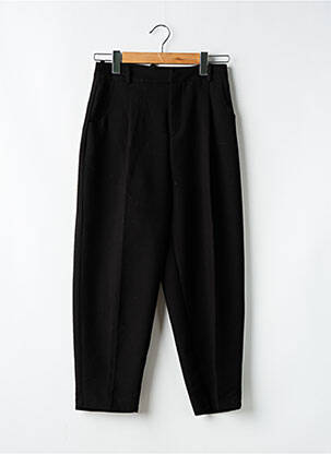 Pantalon large tissage popeline taille normale noir ZARA femme