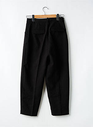 Pantalon large tissage popeline taille normale noir ZARA femme