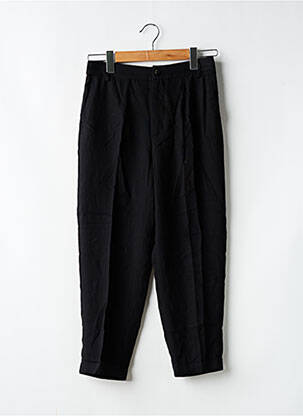 Pantalon large fermeture zippée sous rabat boutonné taille normale noir ZARA femme