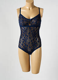 Body lingerie fermeture agrafe bleu LOU femme