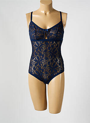 Body lingerie effet matière satinée bleu LOU femme