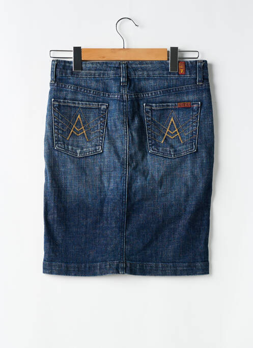 Jupe mi-longue coupe droite bleu 7 FOR ALL MANKIND femme