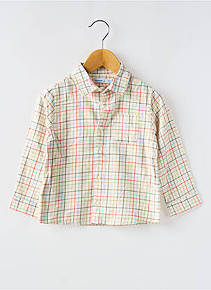 Chemise manches longues tissage popeline beige MAYORAL garcon