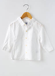 Chemise manches longues tissage popeline blanc PETIT BATEAU garcon