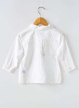 Chemise manches longues tissage popeline blanc PETIT BATEAU garçon