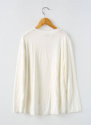 Pull coupe droite manches longues blanc MINI MIGNON fille
