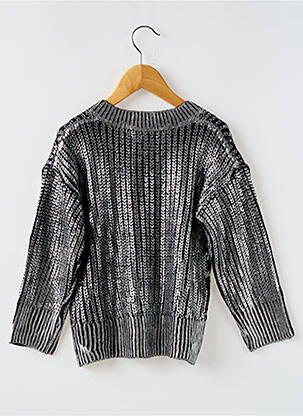 Pull maille tricot manches longues noir LOEVIA fille