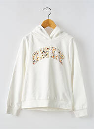 Sweat-shirt à capuche tissage jersey manches longues blanc ONLY fille