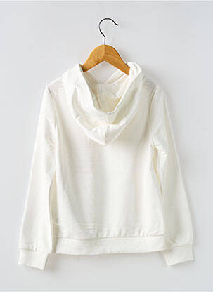 Sweat-shirt à capuche tissage jersey manches longues blanc ONLY fille
