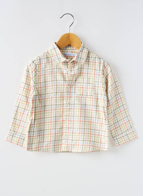 Chemise manches longues beige MAYORAL pour garçon