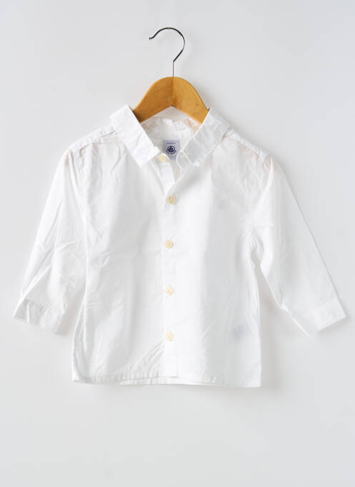 Chemise manches longues blanc PETIT BATEAU pour garçon