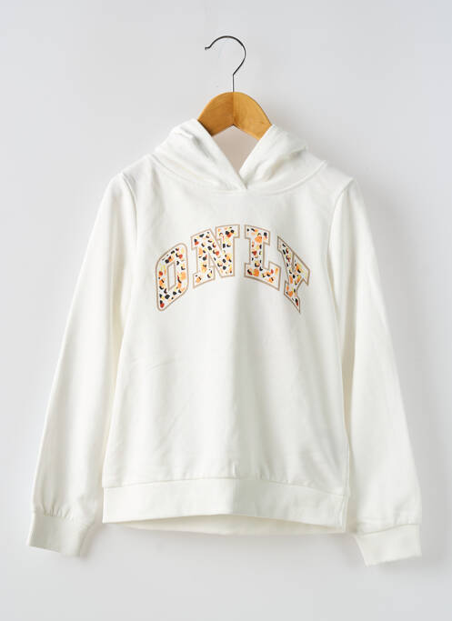 Sweat-shirt à capuche blanc ONLY pour fille