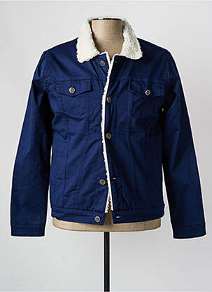 Veste casual finition intérieure fourrure synthétique bleu BLACK NEEDLE homme
