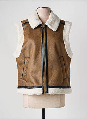 Veste casual tissage suedine marron GARCIA femme