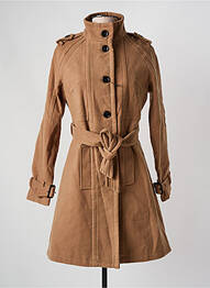 Manteau long coupe cintrée sans capuche marron GOLD SK femme