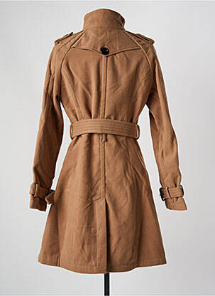 Manteau long coupe cintrée sans capuche marron GOLD SK femme
