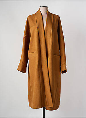 Manteau long coupe droite sans capuche marron NEW COLLECTION femme