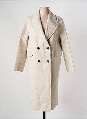Manteau long coupe cintrée sans capuche beige SEE U SOON femme