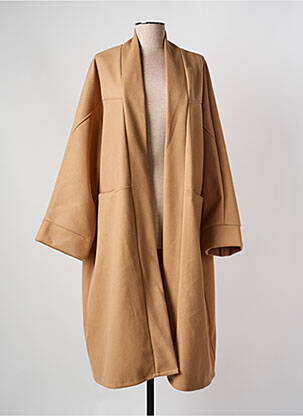 Manteau long coupe droite sans capuche beige NEW COLLECTION femme