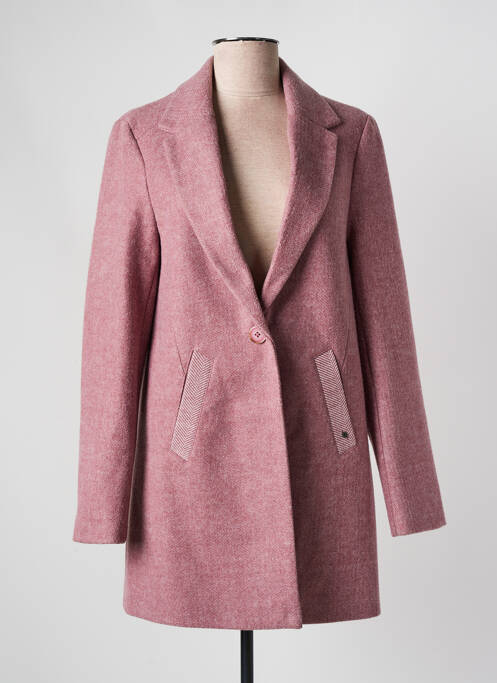 Manteau long coupe cintrée sans capuche rose LEE COOPER femme