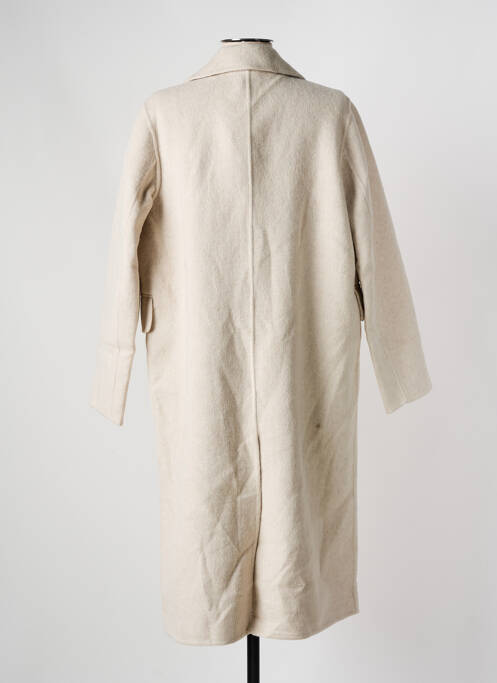 Manteau long coupe cintrée sans capuche beige SEE U SOON femme