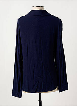 Chemisier tissage crêpe manches longues bleu MAMOUCHKA femme