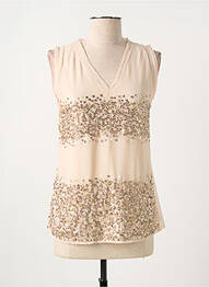 Top coupe cintrée sans manche rose AKELA KEY femme