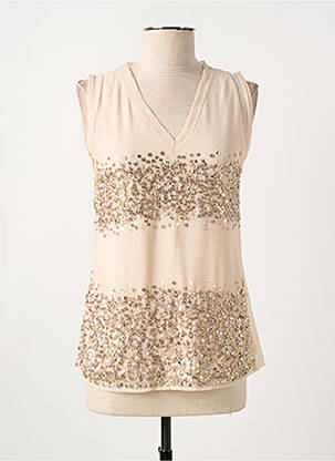 Top coupe cintrée sans manche rose AKELA KEY femme