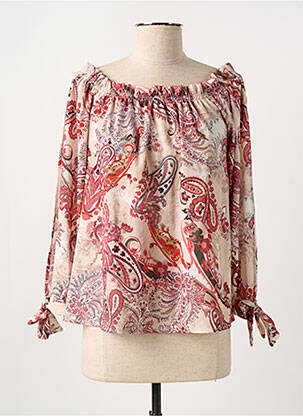 Blouse légère et transparente manches 3/4 rouge COTTON BROTHERS femme