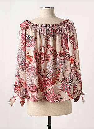 Blouse légère et transparente manches 3/4 rouge COTTON BROTHERS femme