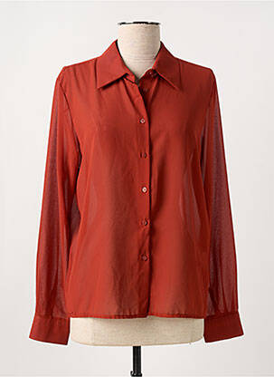 Chemisier tissage crêpe manches longues orange GILMA D'AGO' femme