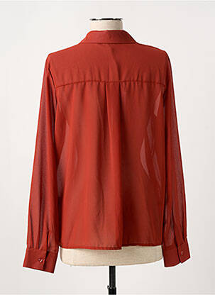 Chemisier tissage crêpe manches longues orange GILMA D'AGO' femme