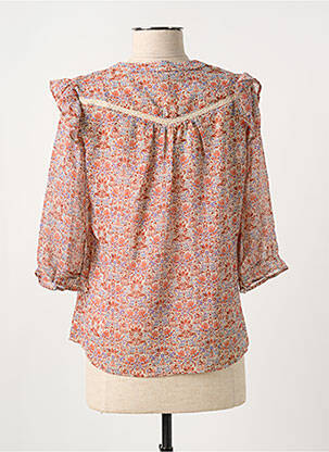 Blouse légère et transparente manches 3/4 orange RUE MAZARINE femme
