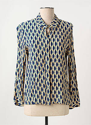 Chemisier coupe cintrée manches longues bleu SUNCOO femme