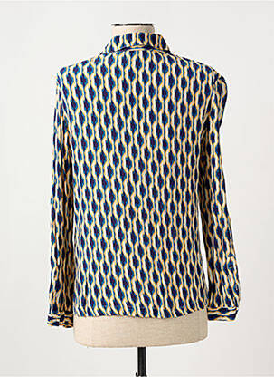 Chemisier coupe cintrée manches longues bleu SUNCOO femme