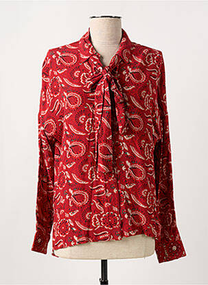 Chemisier coupe fluide manches longues rouge SUNCOO femme