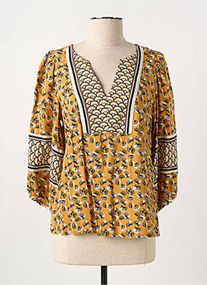 Blouse tissage popeline manches 3/4 jaune LOLA ESPELETA femme