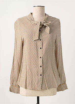 Chemisier coupe cintrée manches longues marron INDI & COLD femme