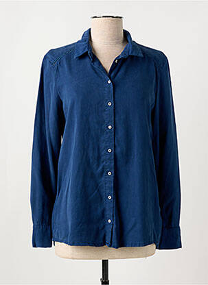 Chemisier coupe cintrée manches longues bleu KANOPE femme
