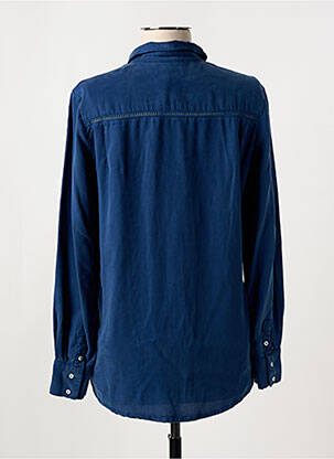 Chemisier coupe cintrée manches longues bleu KANOPE femme
