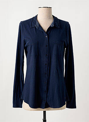 Chemisier coupe cintrée manches longues bleu YERSE femme