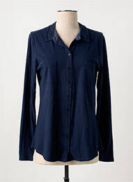 Chemisier coupe cintrée manches longues bleu YERSE femme