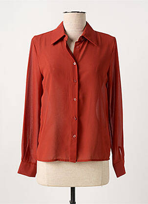 Chemisier tissage crêpe manches longues orange GILMA D'AGO' femme