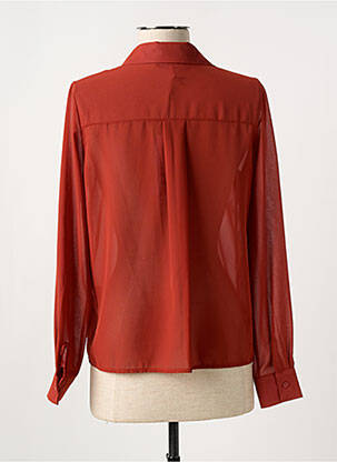 Chemisier tissage crêpe manches longues orange GILMA D'AGO' femme