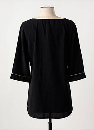 Top tissage crêpe manches 3/4 noir MAMOUCHKA femme