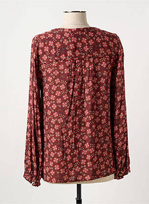 Chemisier imprimé fleurs manches longues rouge INDI & COLD femme