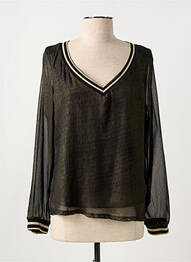 Blouse légère et transparente manches longues noir BELLITA femme